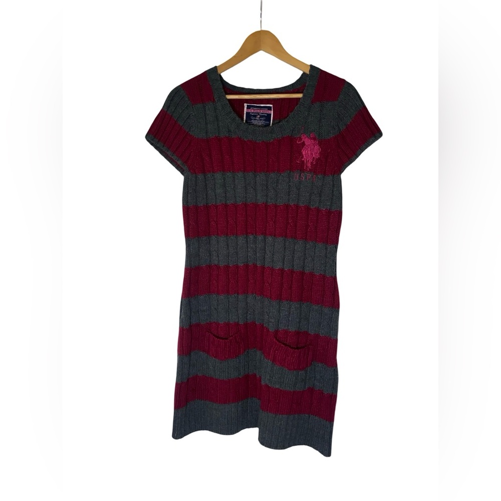 U.S. Polo Assn knit striped dress with pockets size XL